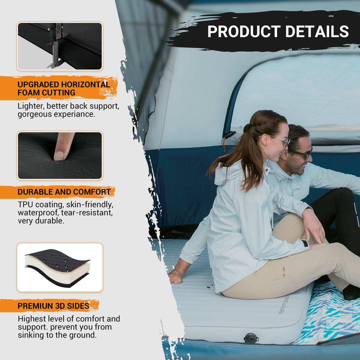 KingCamp PREMIUM Self Inflating Foam Sleeping Pad Double/Single