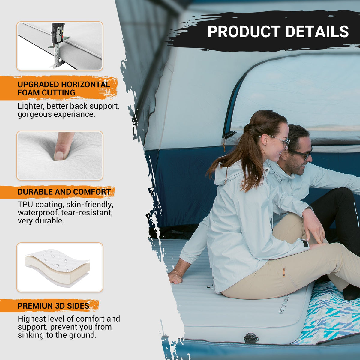 KingCamp PREMIUM Self Inflating Foam Sleeping Pad Double/Single
