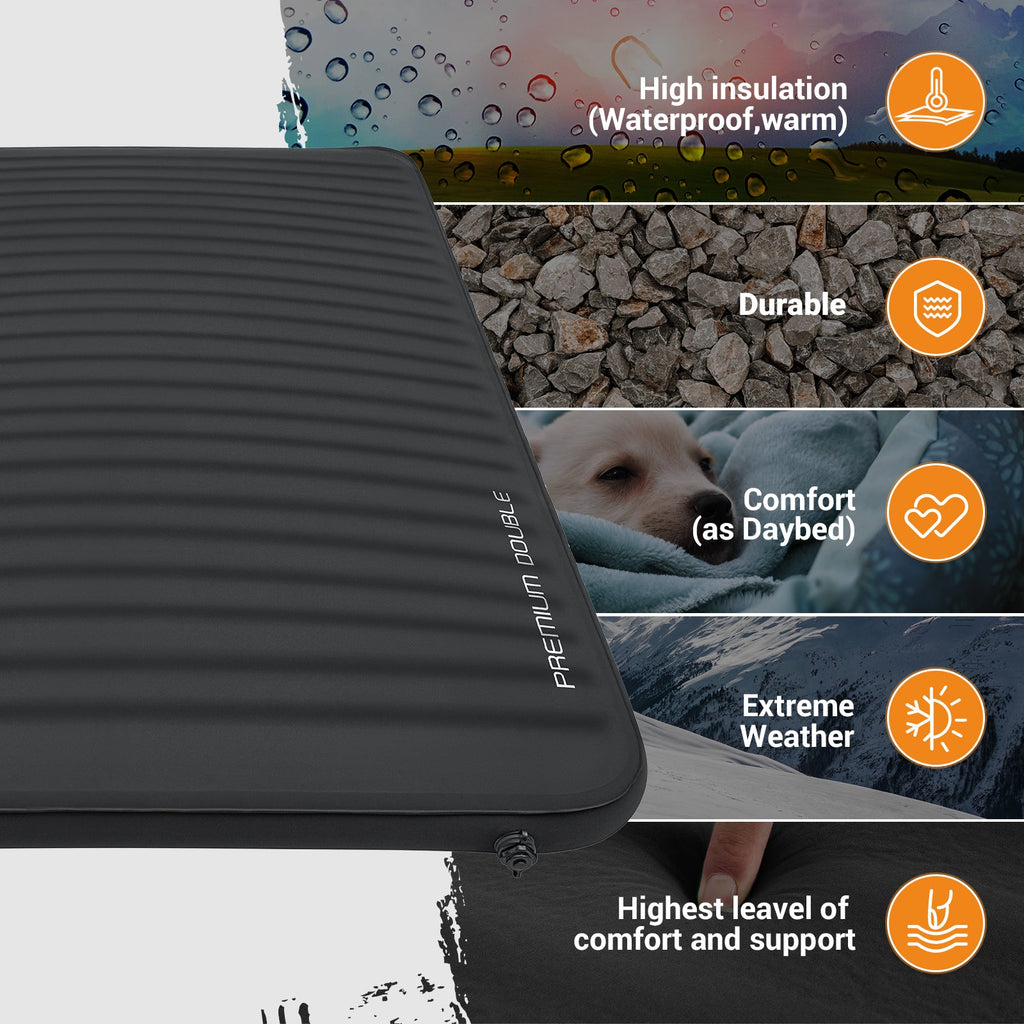 KingCamp PREMIUM Self Inflating Foam Sleeping Pad Double/Single