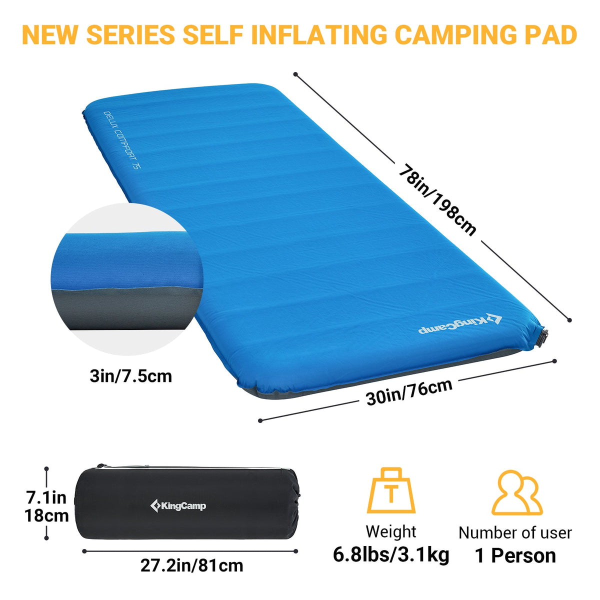 KingCamp Single Self Inflating Sleeping Pad