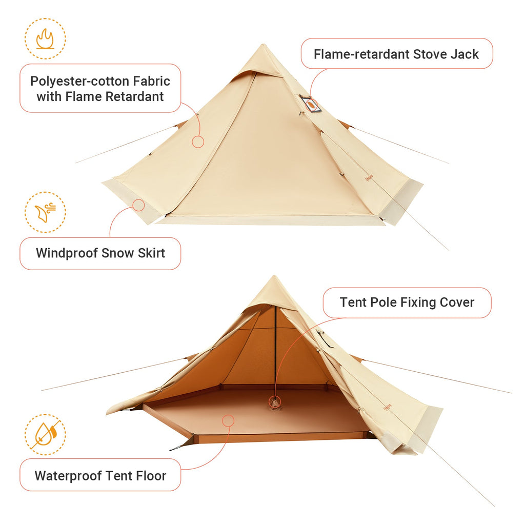 KingCamp TORINO 4-Season Waterproof Tipi Tent