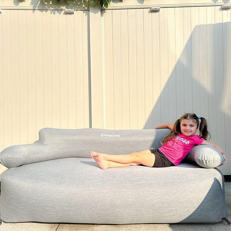 KingCamp Luxury Inflatable Sofa Set for Two with Foot Pump and Stakes