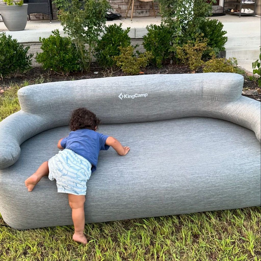 KingCamp Luxury Inflatable Sofa Set for Two with Foot Pump and Stakes