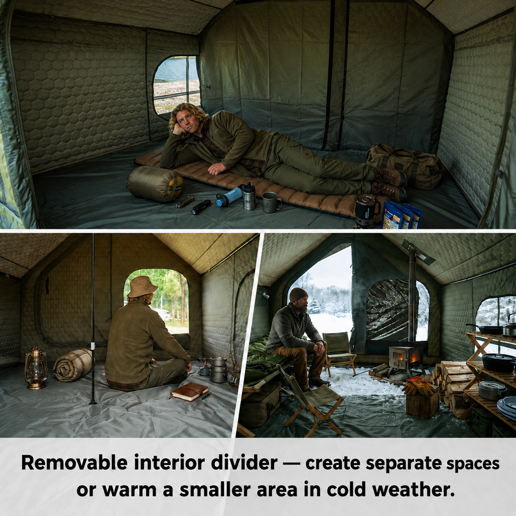 KingCamp Snowhouse 5 Insulated Quilted Cabin Tent with Stove Jack