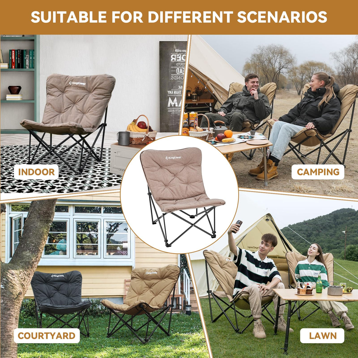 KingCamp LEMON C10 Oversized Padded Butterfly Chair