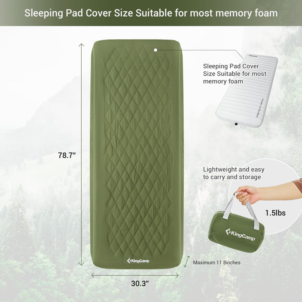 KingCamp Single-Person Cotton Mattress Cover 1.2