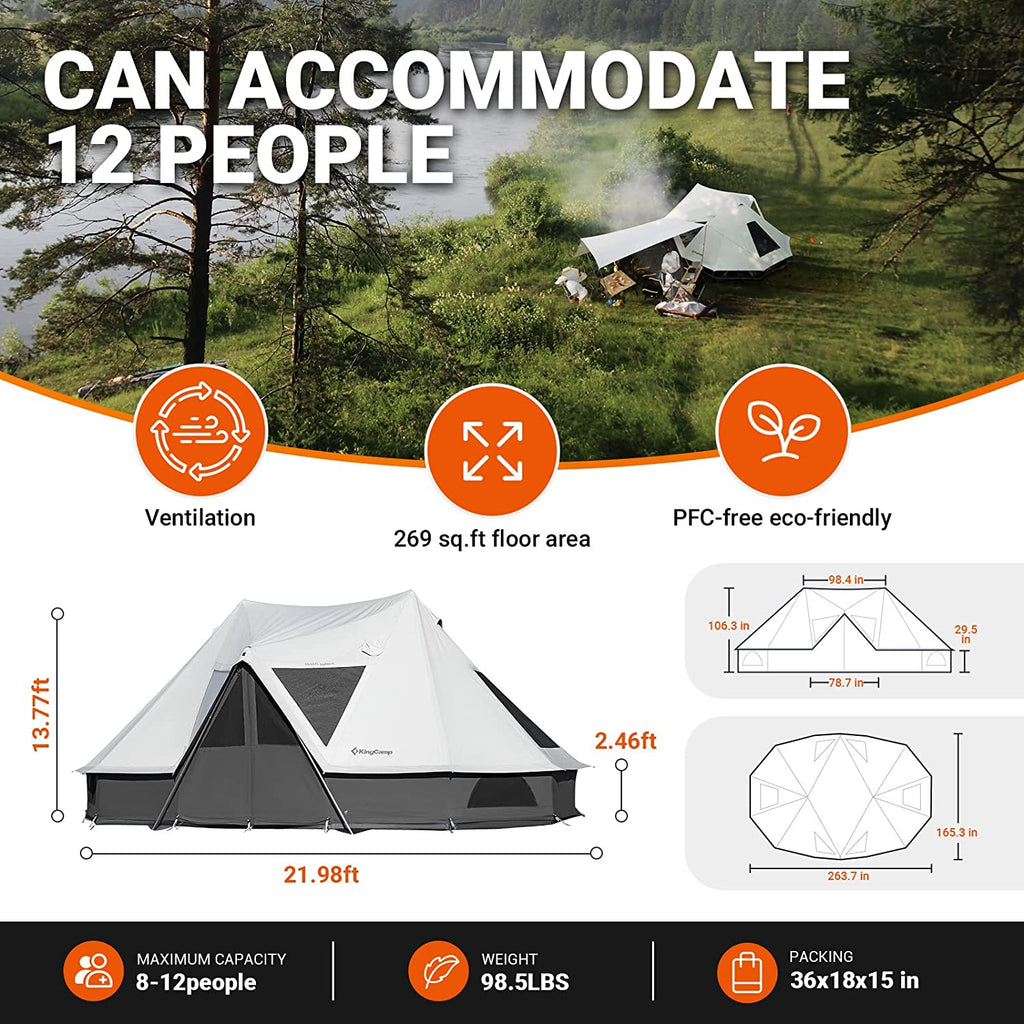 KingCamp KHAN PALACE 10-12 Person Glamping Tent