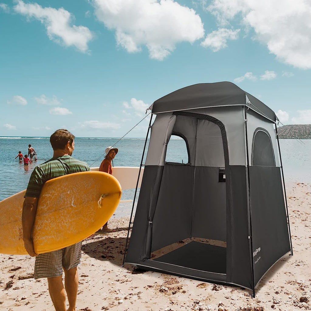 KingCamp Single Room Shower Tent with Solar Shower Set