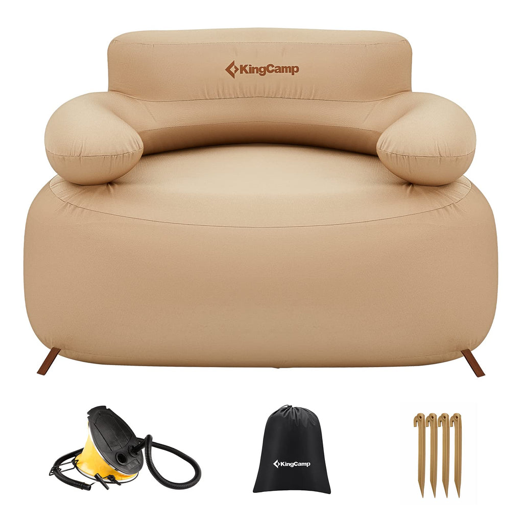 KingCamp Premium Single Inflatable Sofa Set / Khaki