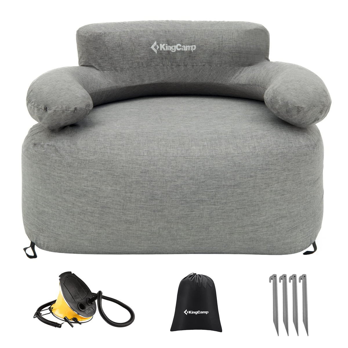 KingCamp Premium Single Inflatable Sofa Set / Grey