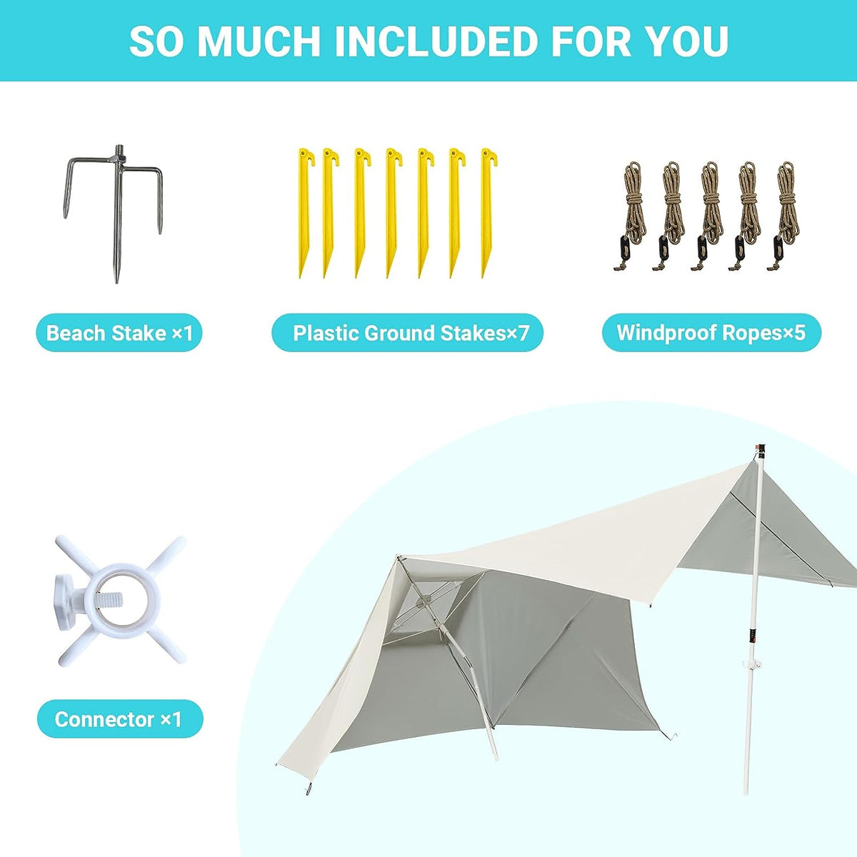 KingCamp Beach Sun Umbrella / Patio Umbrella