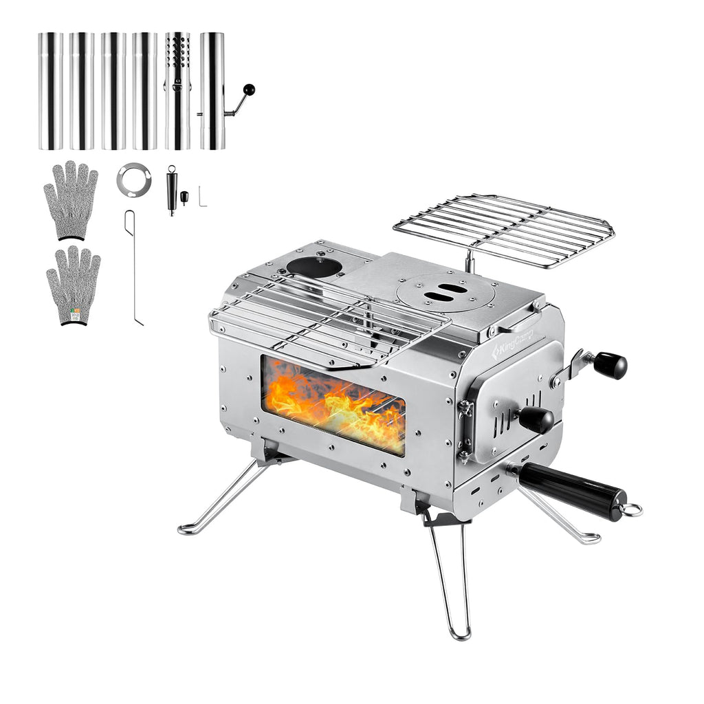 KingCamp KHAN VILLA Tent Glamping 4-in-1 Bundle with Stove