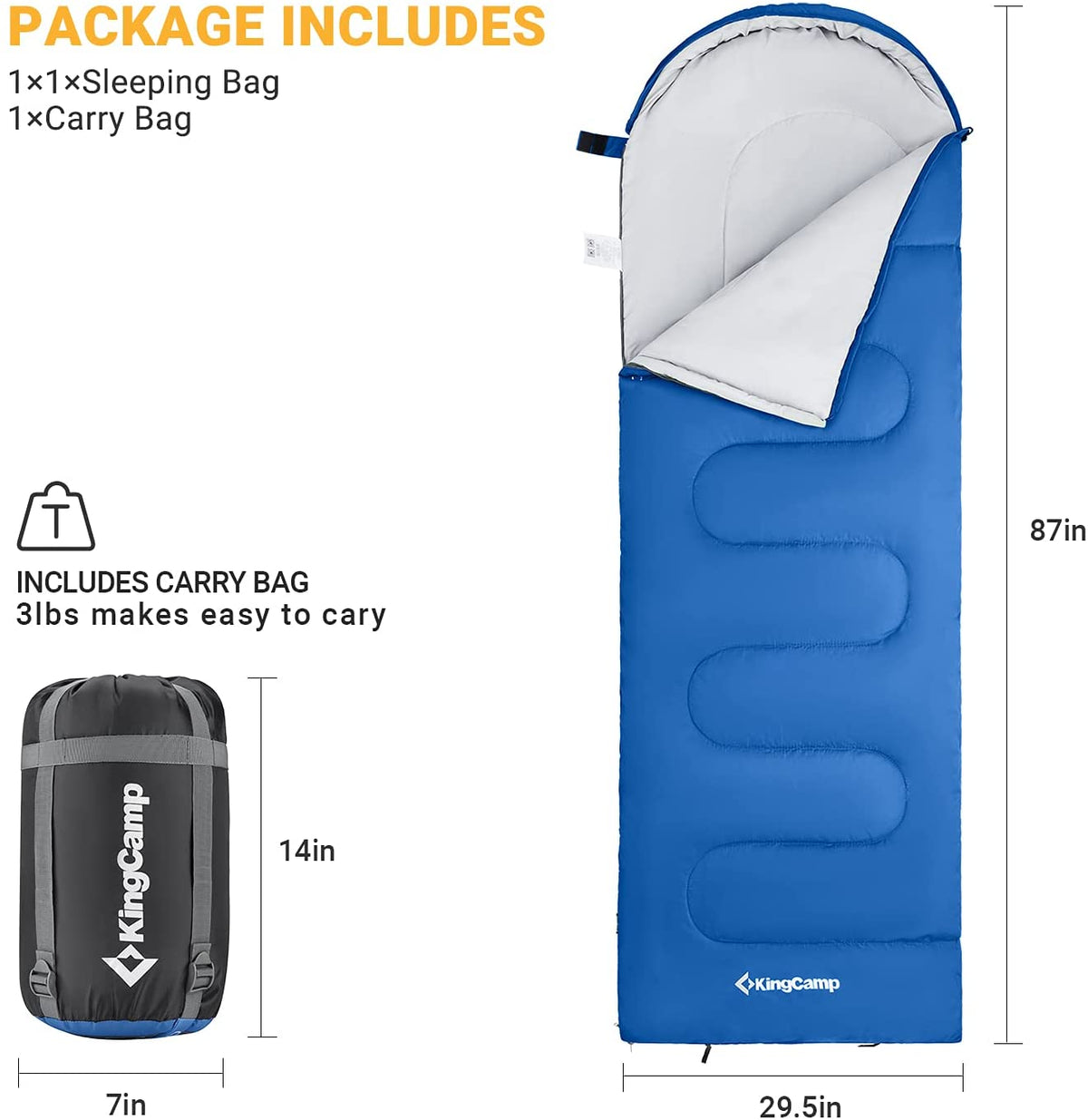 KingCamp 44°F Oasis 250 Sleeping Bag
