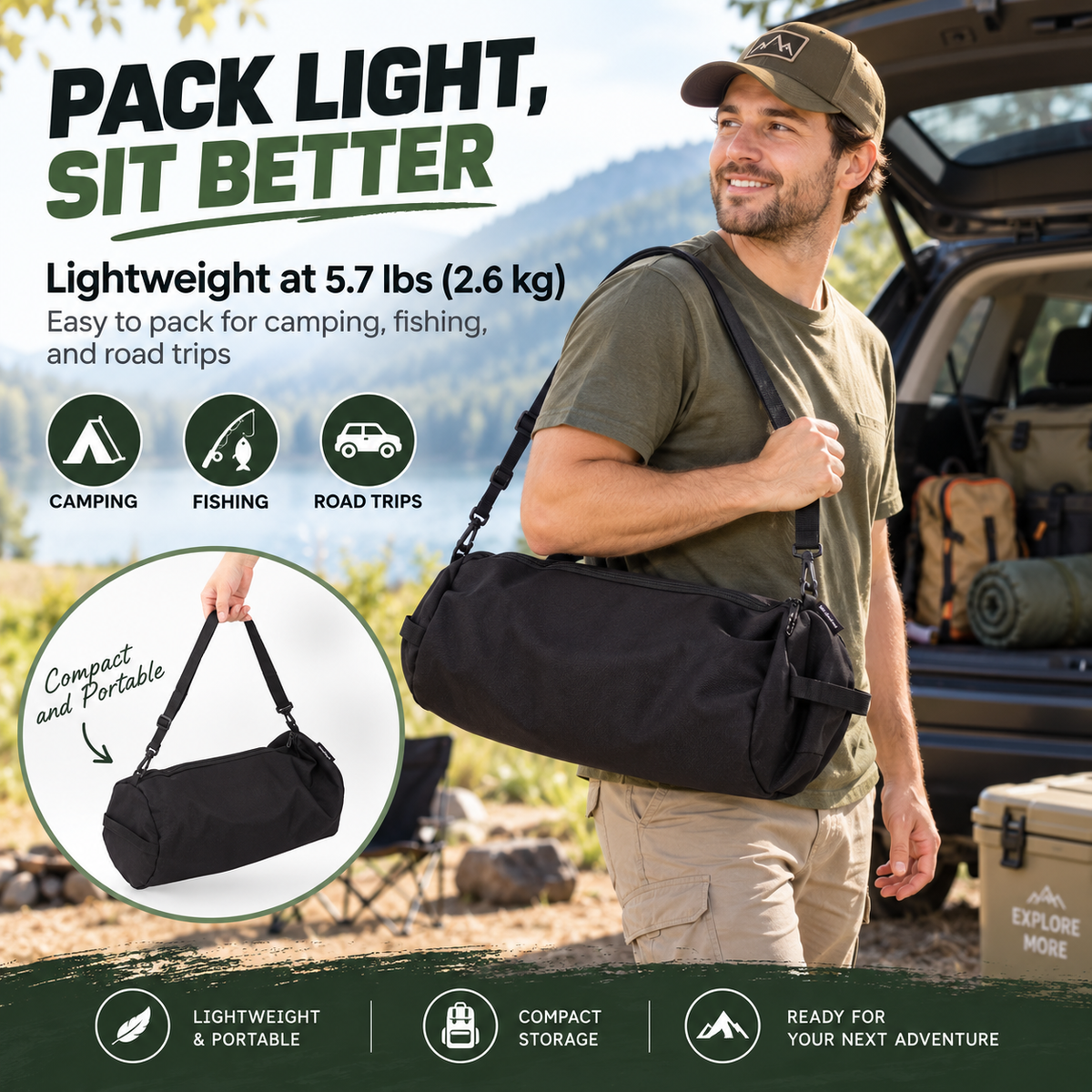 KingCamp Lightweight High-Back Camping Chair