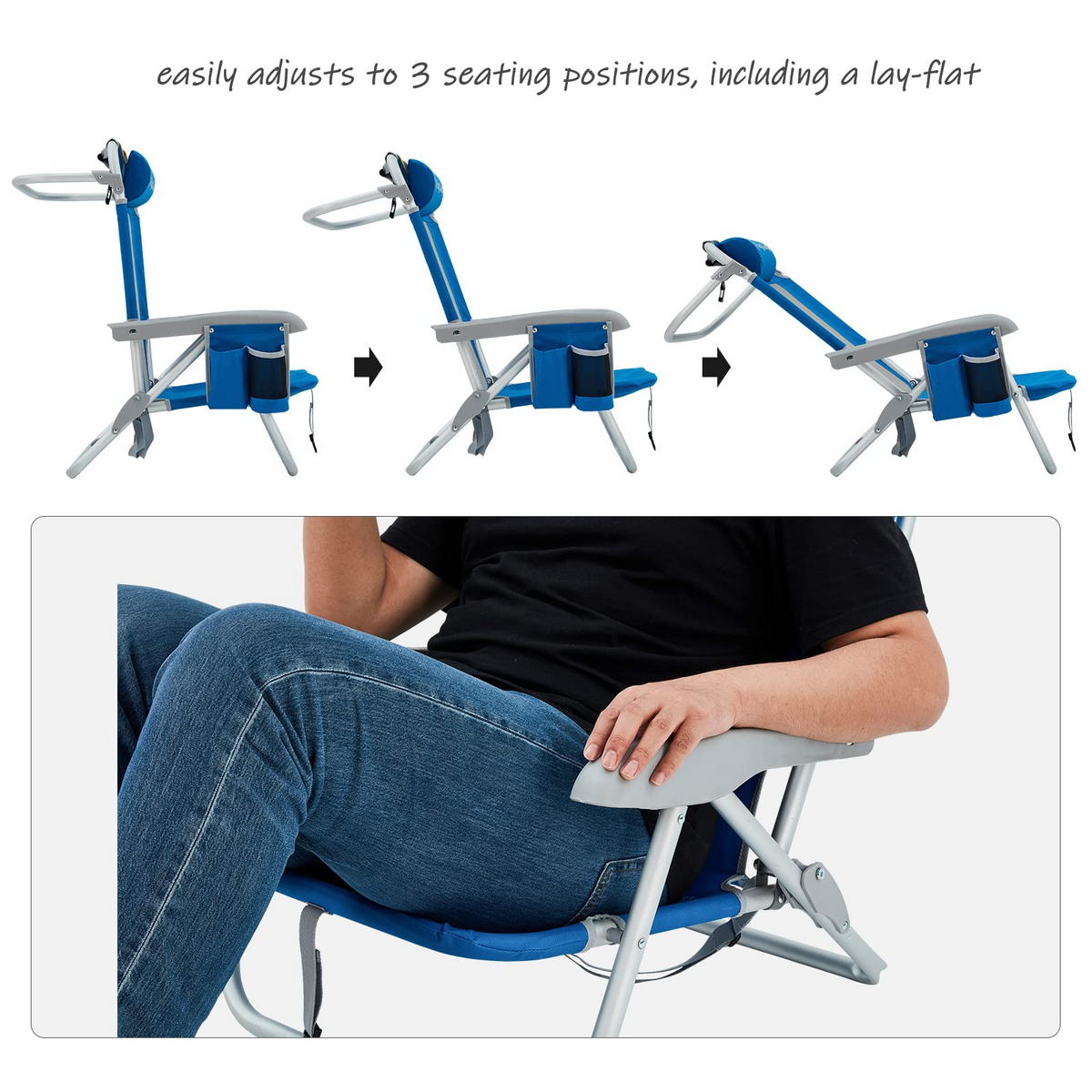 KingCamp Low Sling Folding Beach Chair