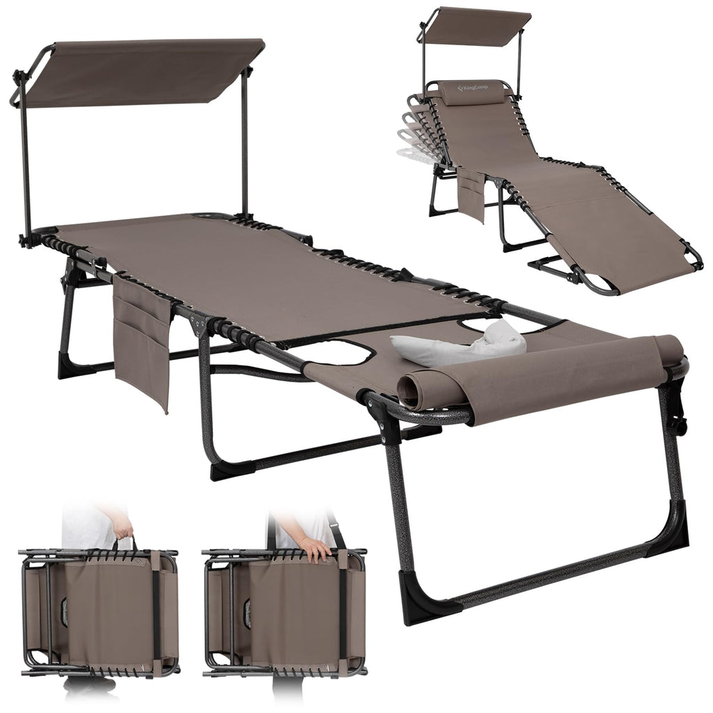 KingCamp MAGNOLIA B10 PLUS Backpack Chaise Lounge with Adjustable Canopy and Face Hole