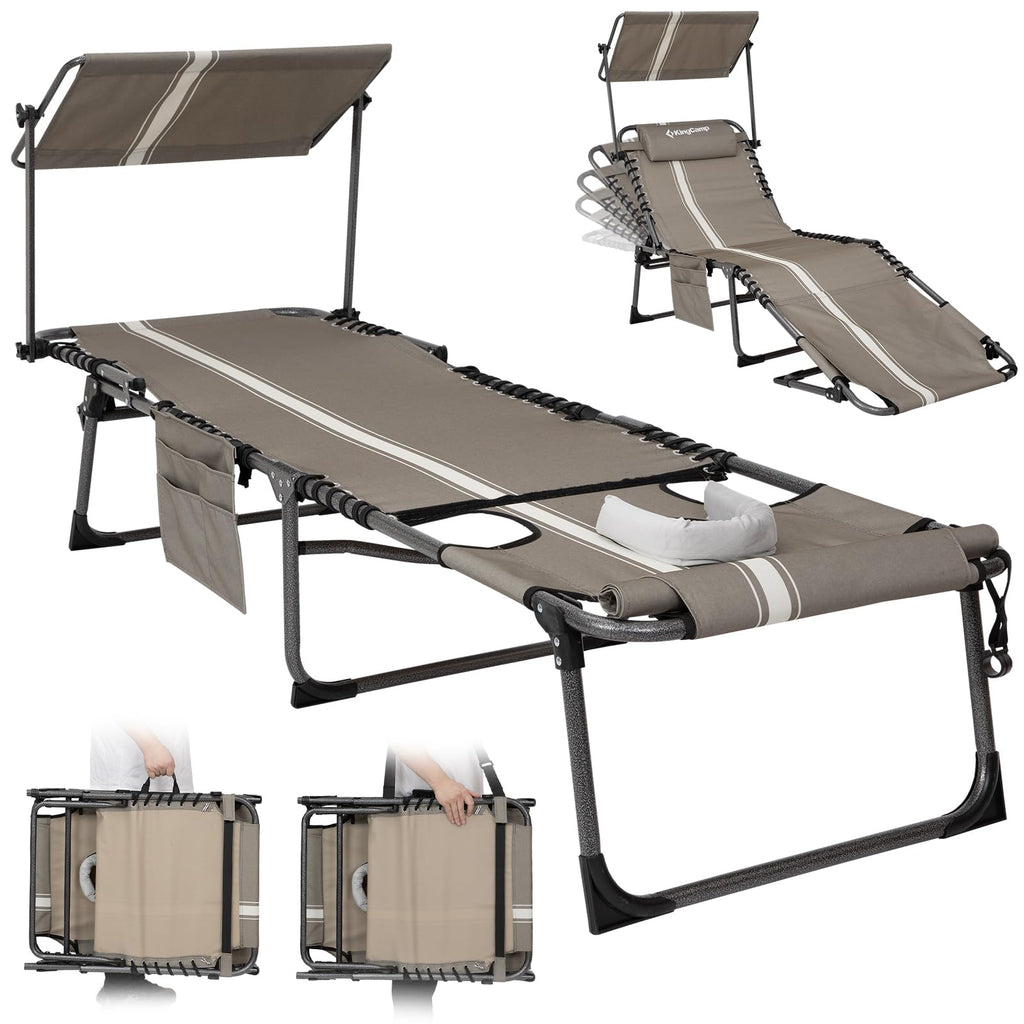 KingCamp MAGNOLIA B10 PLUS Backpack Chaise Lounge with Adjustable Canopy and Face Hole