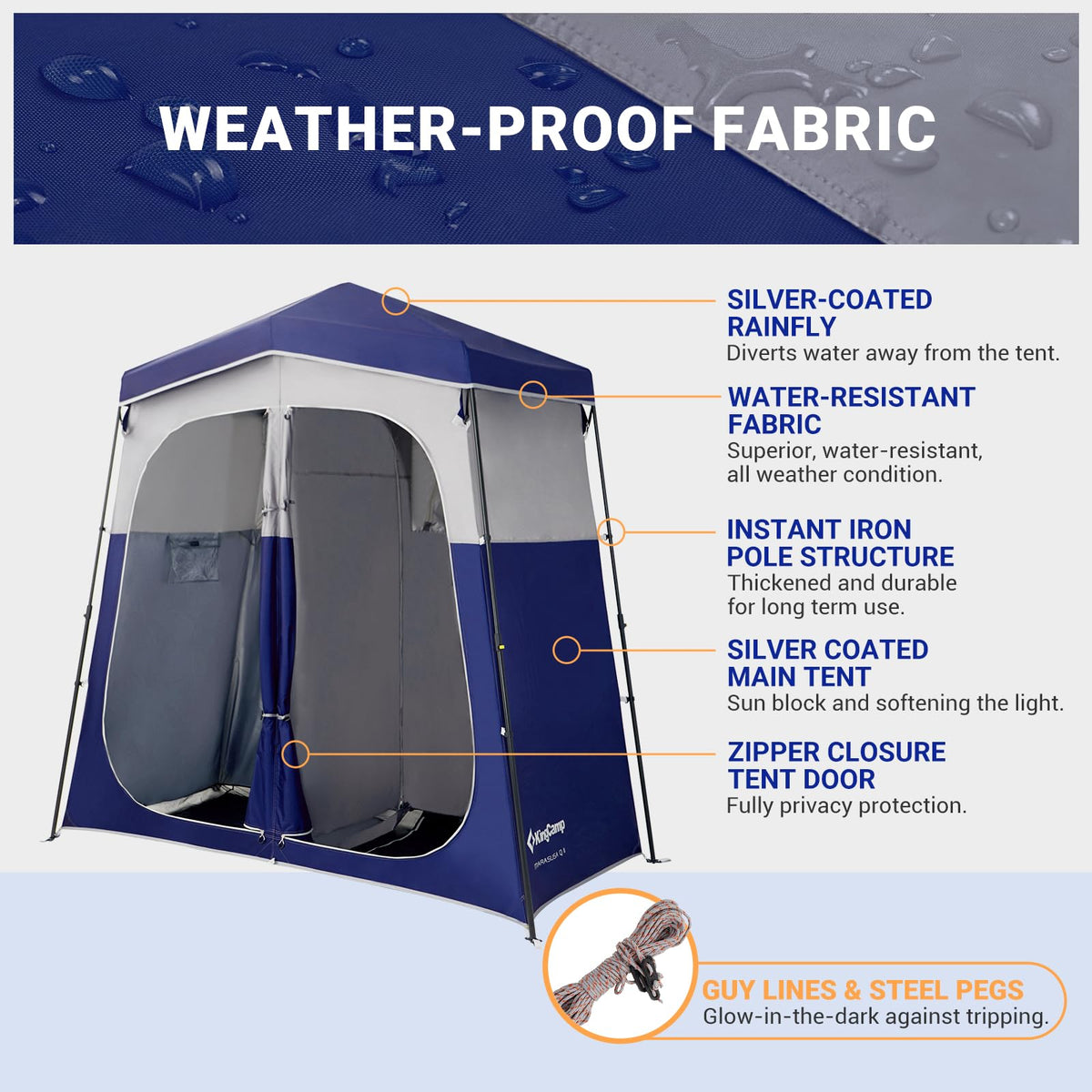 KingCamp MARASUSA Q Double-Room Shower Tent