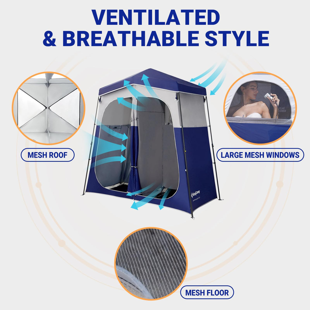 KingCamp MARASUSA Q Double-Room Shower Tent