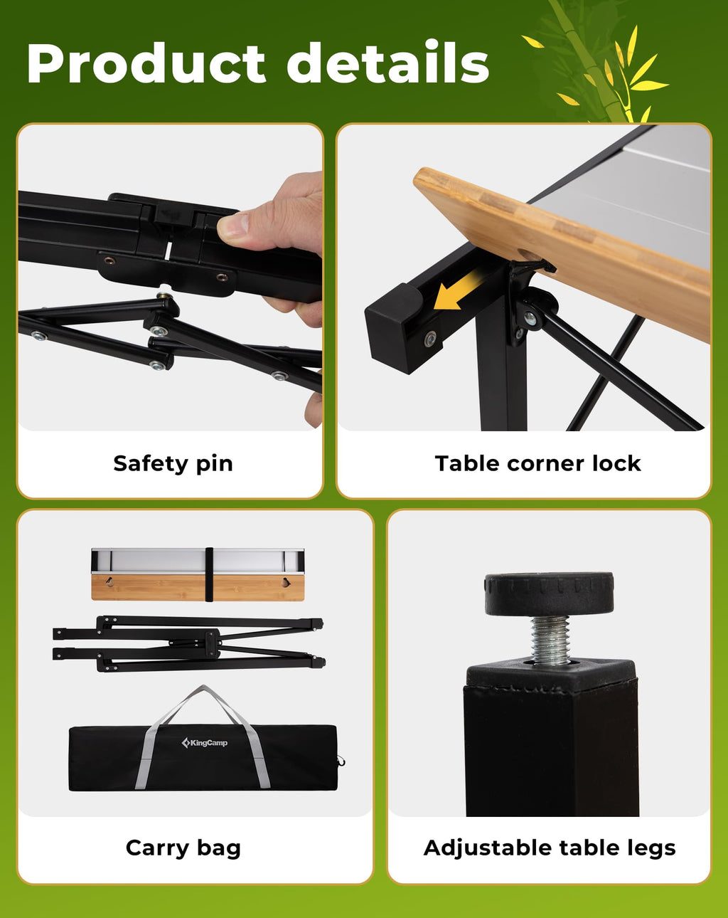 KingCamp GRANITE PRO M Folding Aluminum Table 40x27