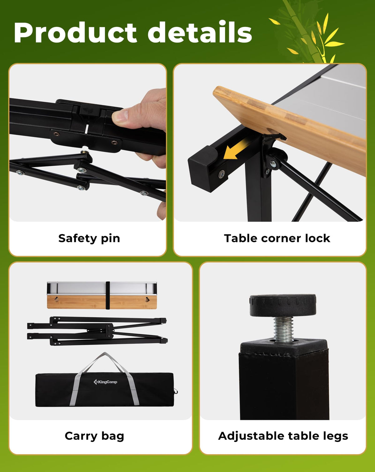 KingCamp GRANITE PRO M Folding Aluminum Table 40x27