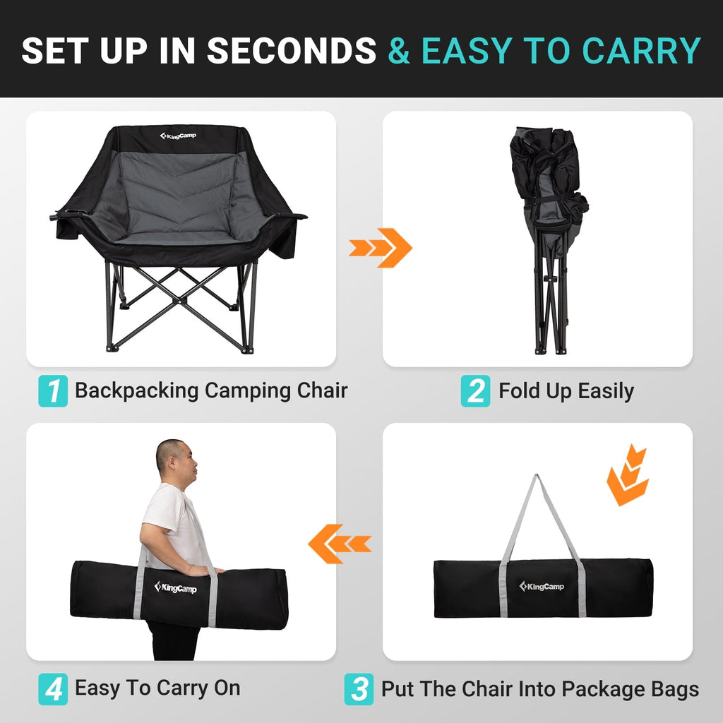 KingCamp CANNA C10 PLUS Oversized Padded Camping Chair