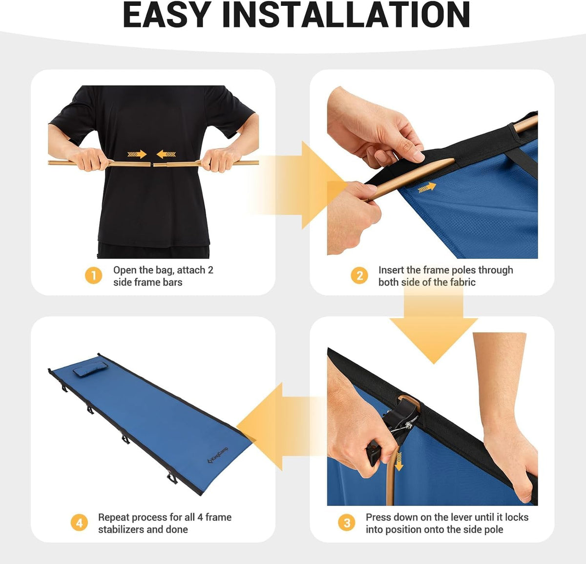 Kingcamp Ultralight Folding Camping Cot | ADI Compasso d'Oro Award 2017