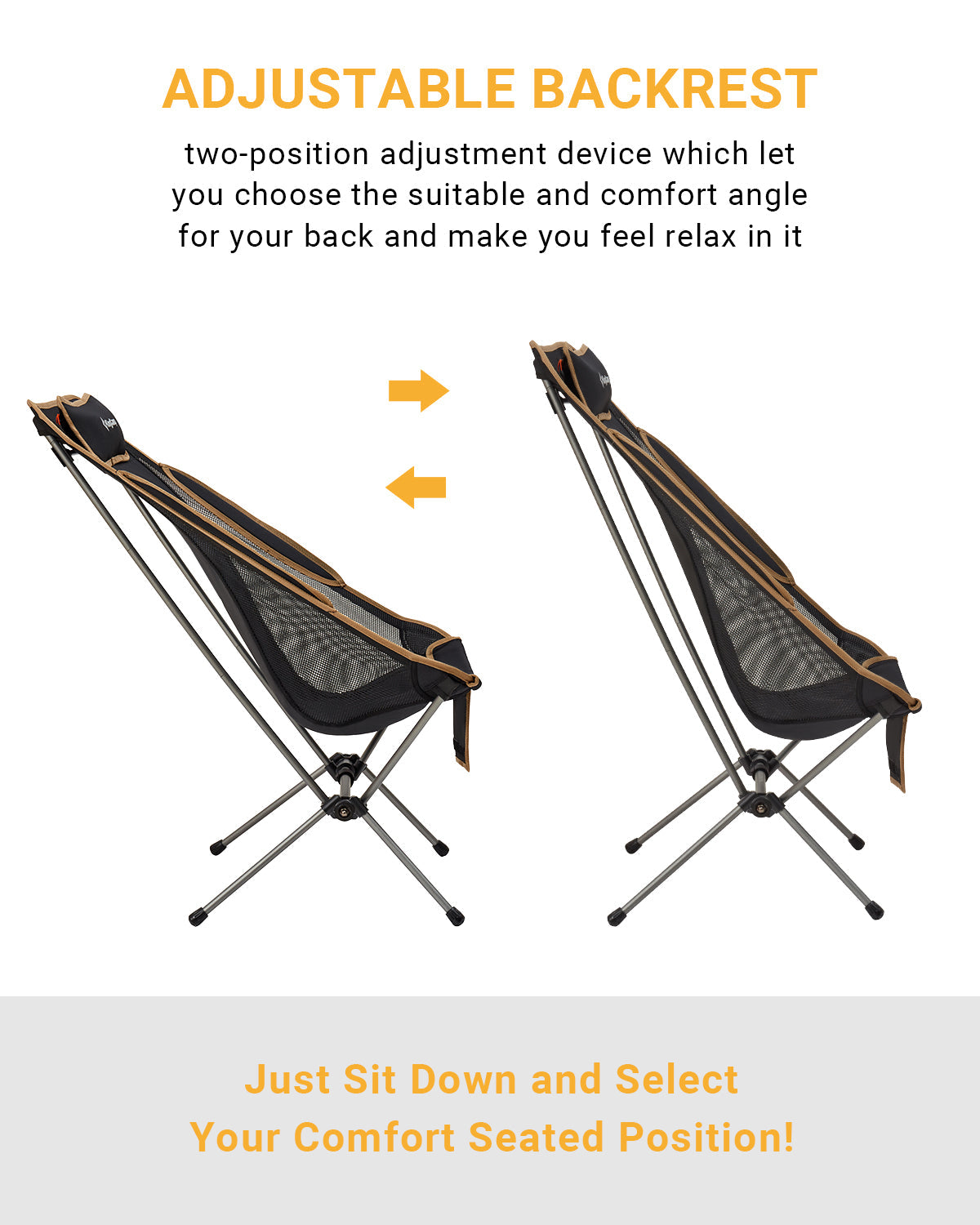 KingCamp Adjustable High Back Ultralight Camping Chair
