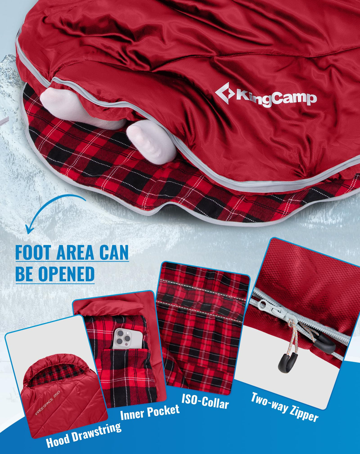 KingCamp Plus Size 3-4 Season Sleeping Bag