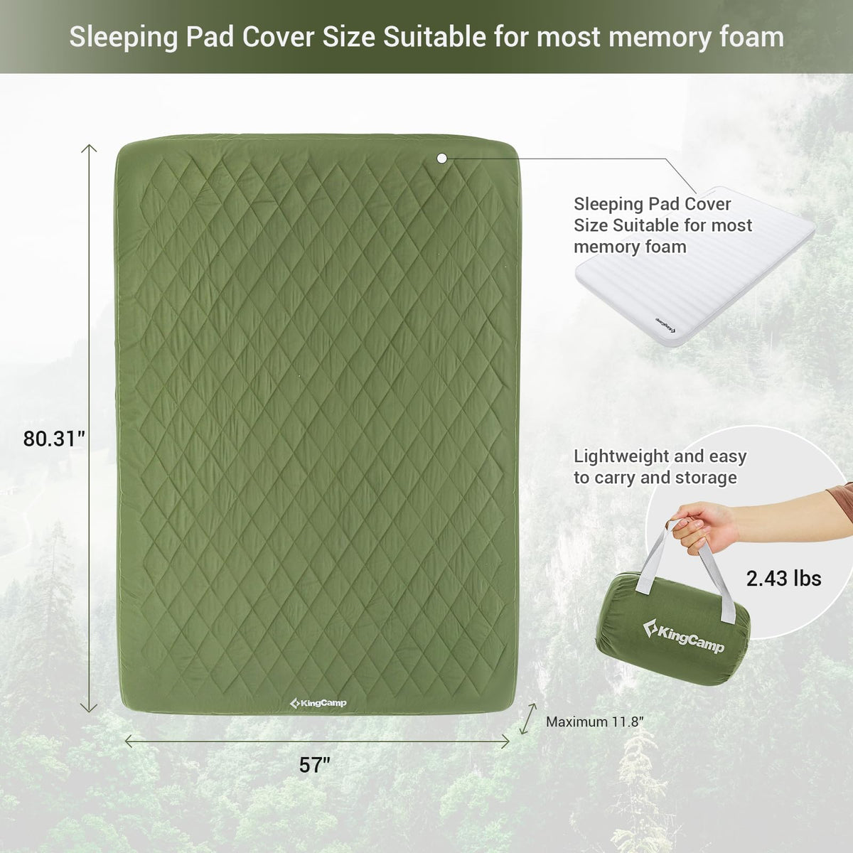 KingCamp Two-Person Cotton Mattress Cover 2.2