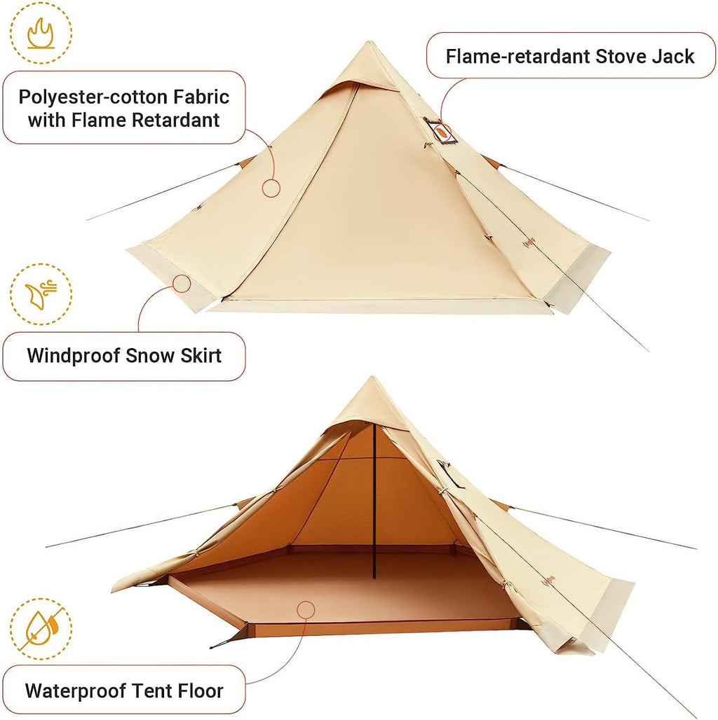 KingCamp TURINO Tipi Hot Tent with Stove Jack