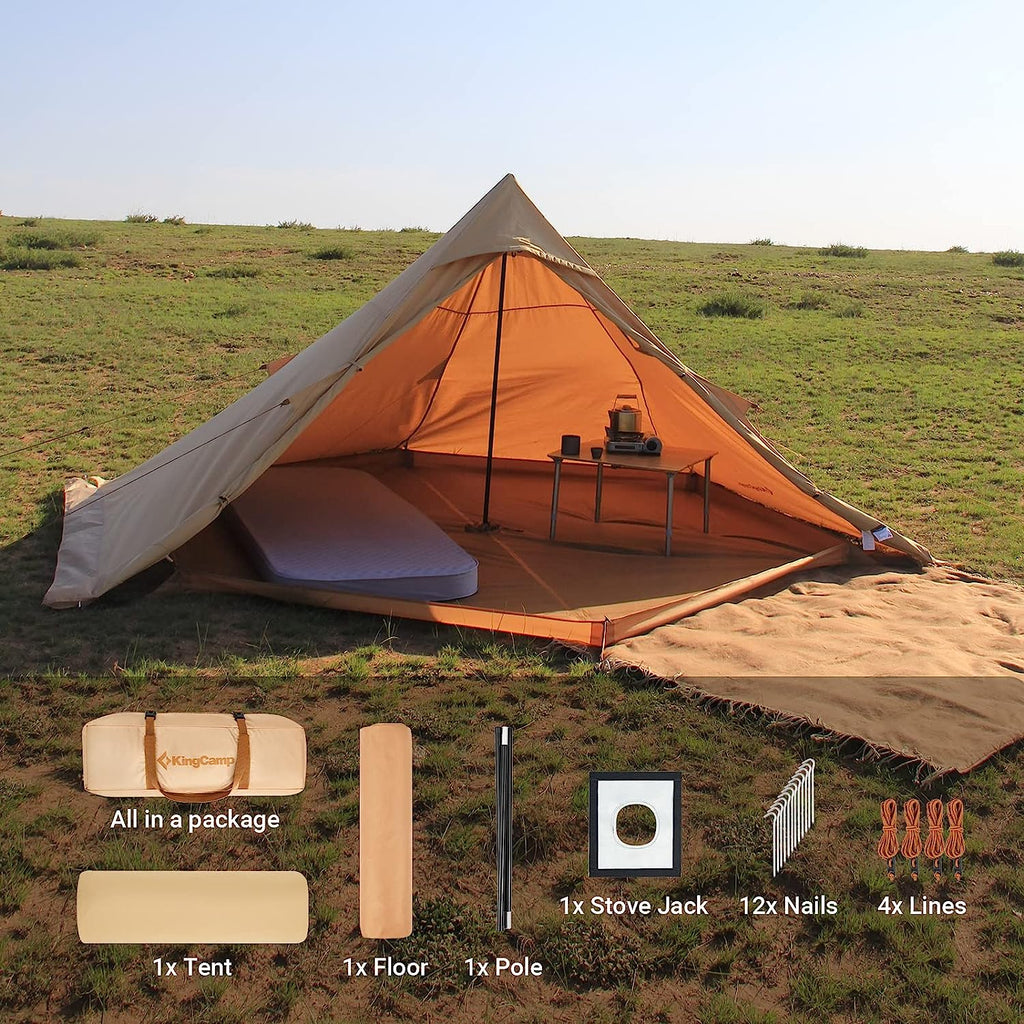 KingCamp TURINO Tipi Hot Tent with Stove Jack