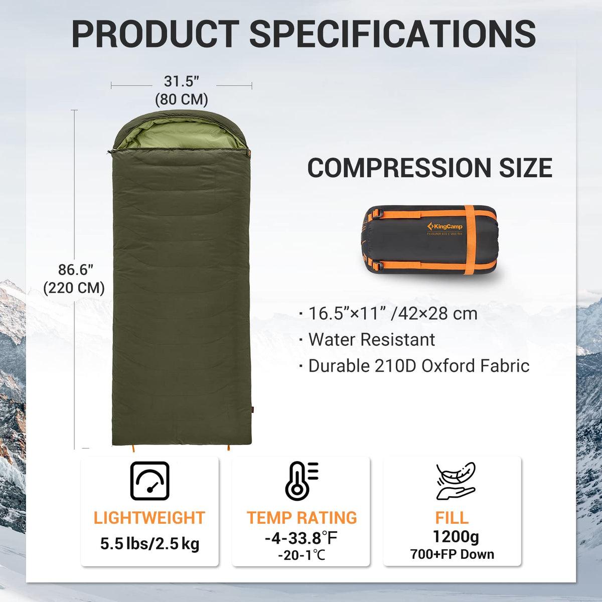 KingCamp FAVOURER ECO 0-Degree Sleeping Bag