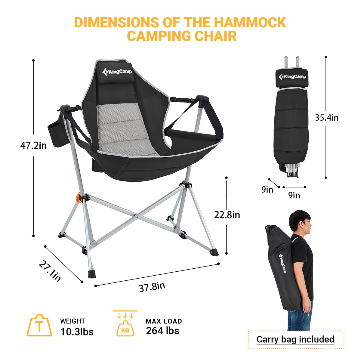 KingCamp Aluminum Alloy Swing Camping Hammock Chair