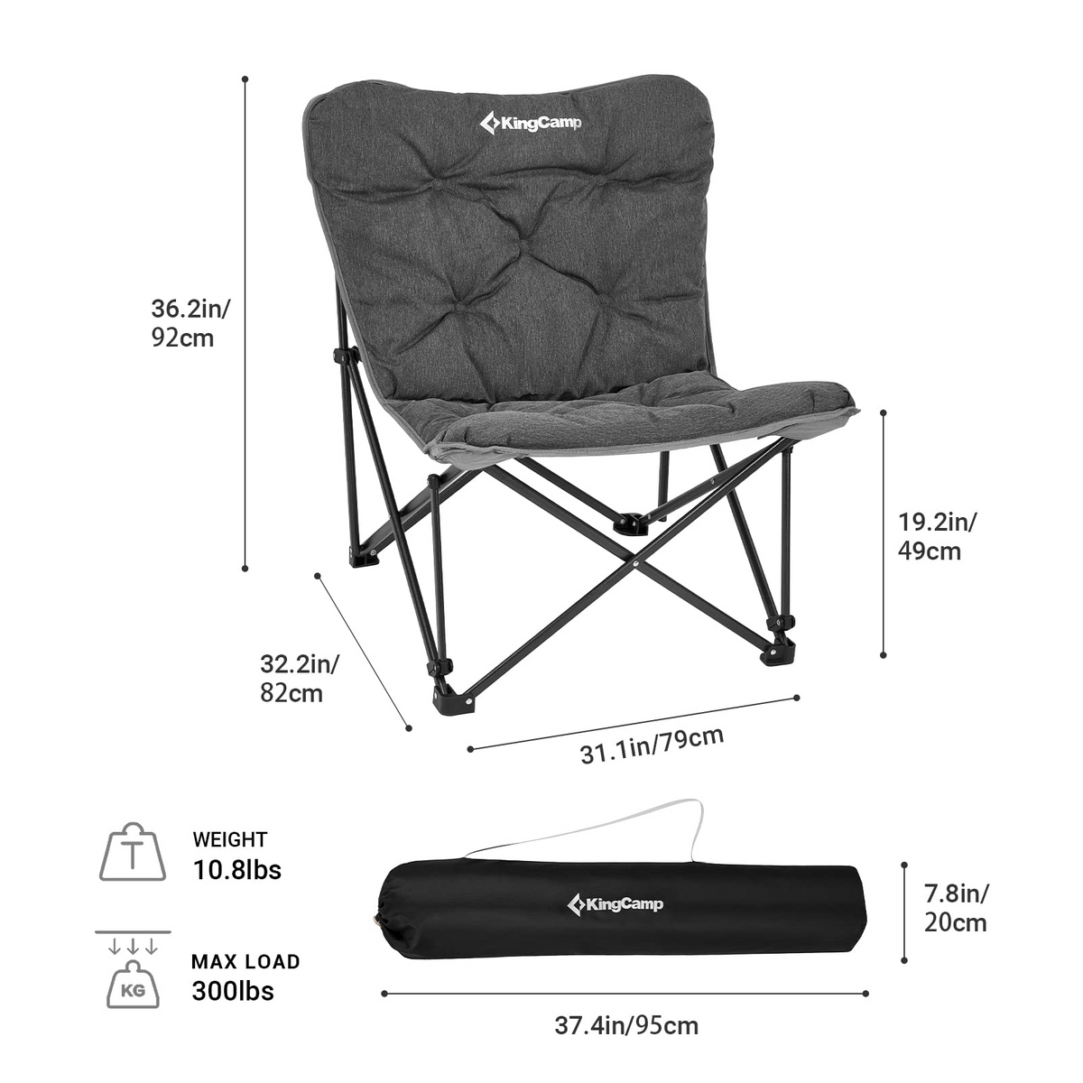 KingCamp LEMON C10 Oversized Padded Butterfly Chair