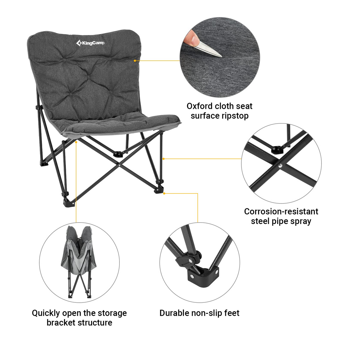 KingCamp LEMON C10 Oversized Padded Butterfly Chair
