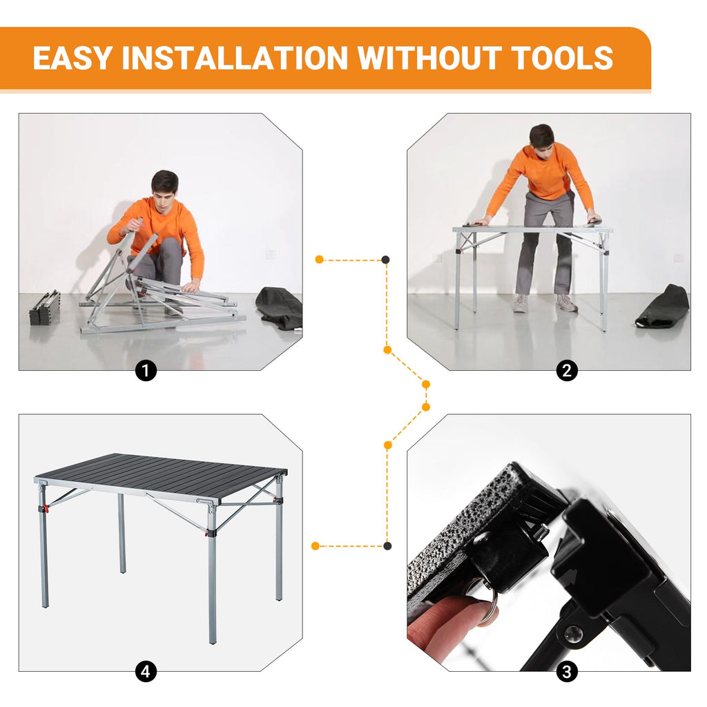 KingCamp 4-6 Person Lightweight Aluminum Alloy Folding Tables