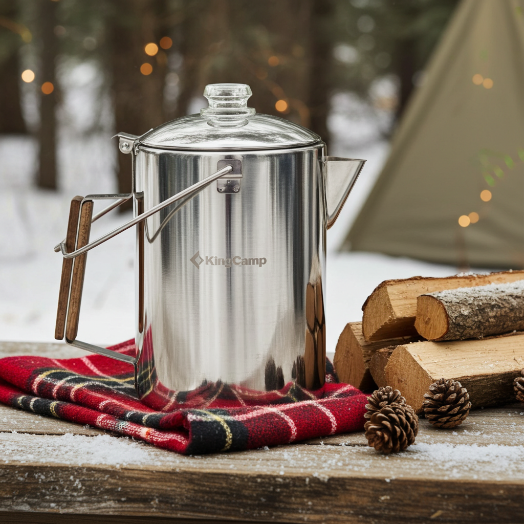 KingCamp 12-Cup Stainless Steel Camping Coffee Percolator
