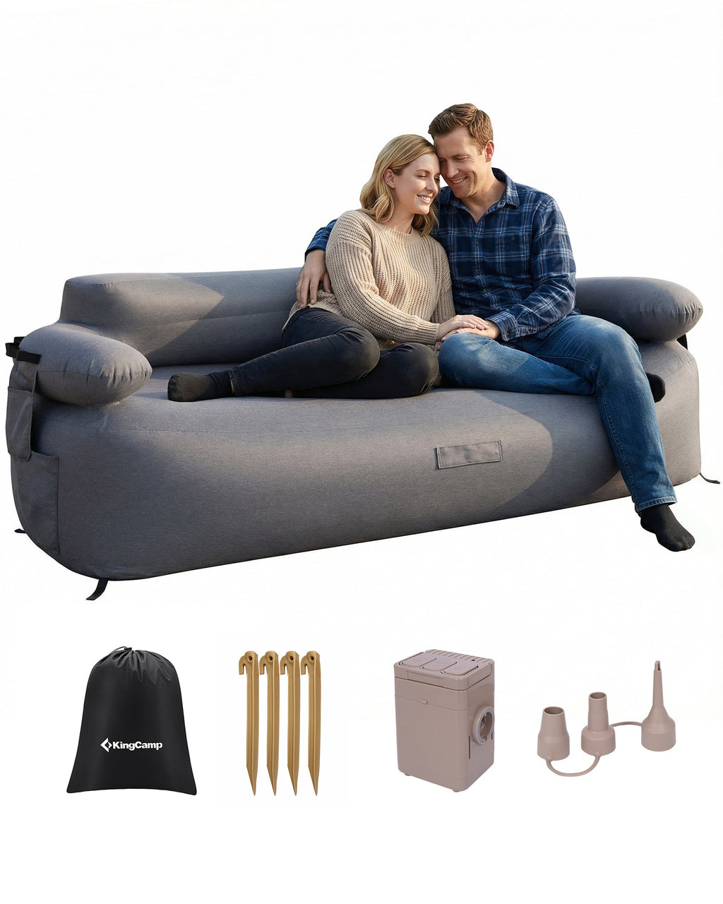 KingCamp Aerovine DUO 600 Inflatable Sofa With Built-in Pump