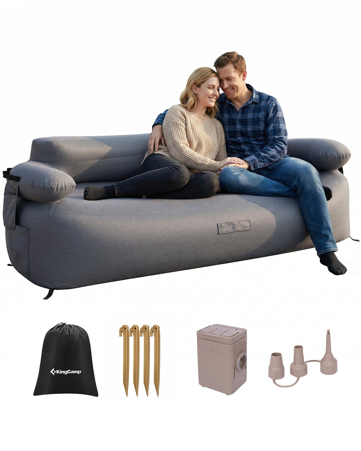 KingCamp Aerovine DUO 600 Inflatable Sofa With Built-in Pump
