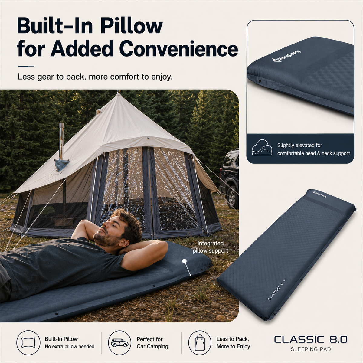 KingCamp CLASSIC 8.0 Single Self-Inflating Sleeping Pad