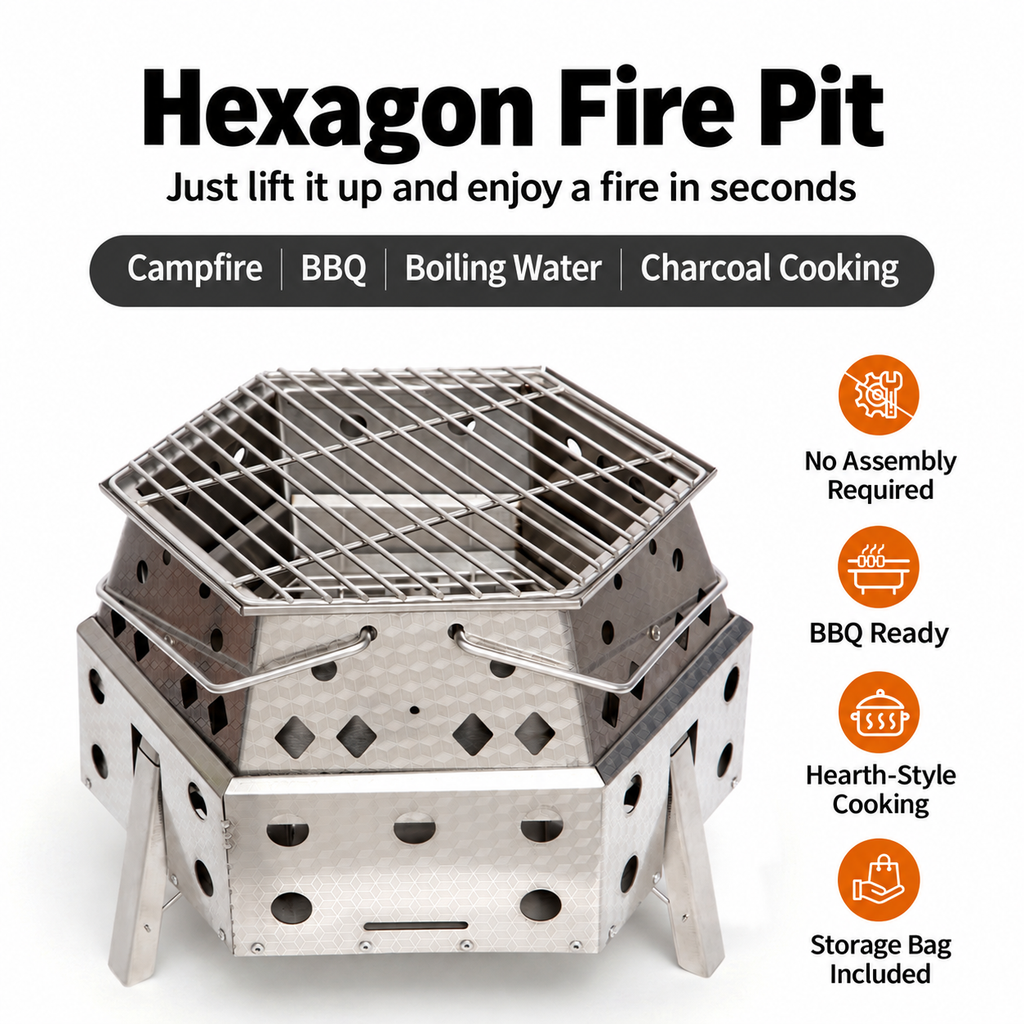 KingCamp Hexagonal Telescopic Wood-Burning Stove