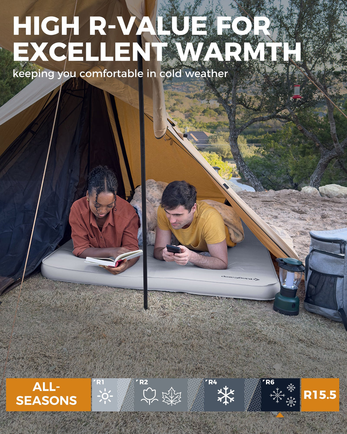 KingCamp PREMIUM SUPER 15 Self-Inflating Camping Sleeping Pad