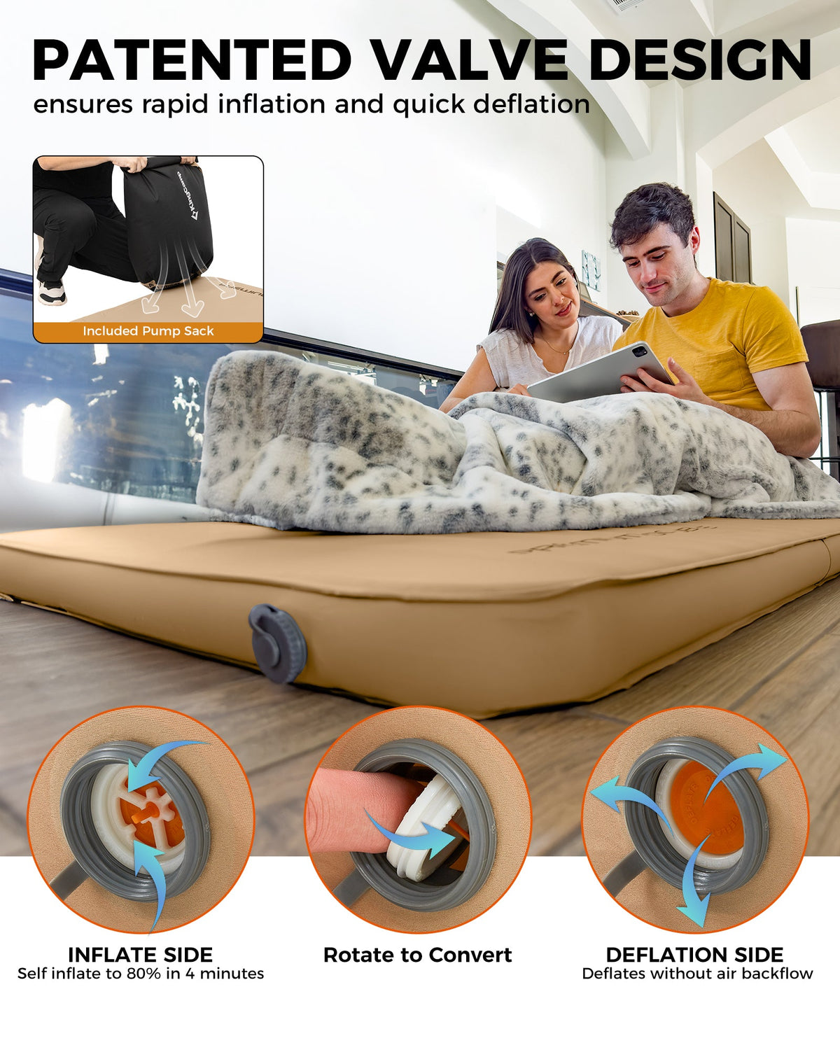 KingCamp PREMIUM SUPER 15 Self-Inflating Camping Sleeping Pad