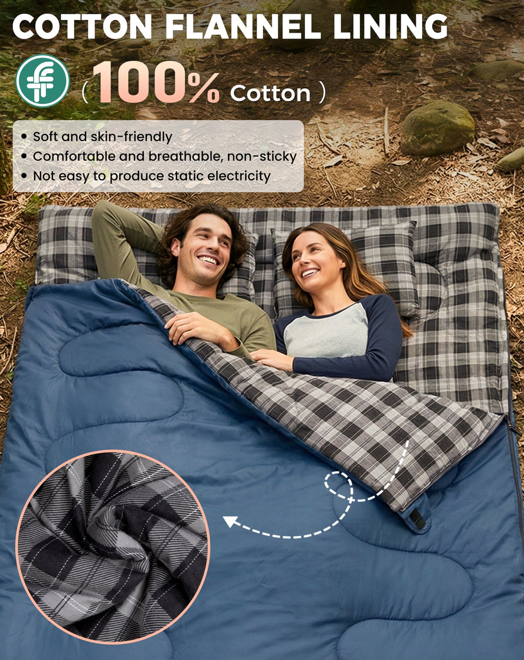 KingCamp SNOWFLAKE 300D Double Flannel Sleeping Bag