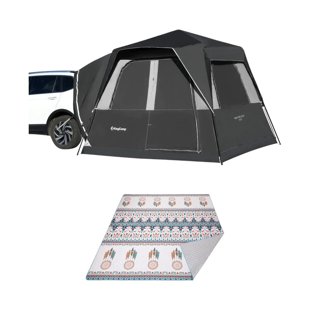 KingCamp BOUNDLESS X3 Car Tent & Waterproof Mat Bundle