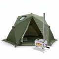 KingCamp Snowhouse X2 Insulated Instant Tent & Camping Wood Stove Bundle