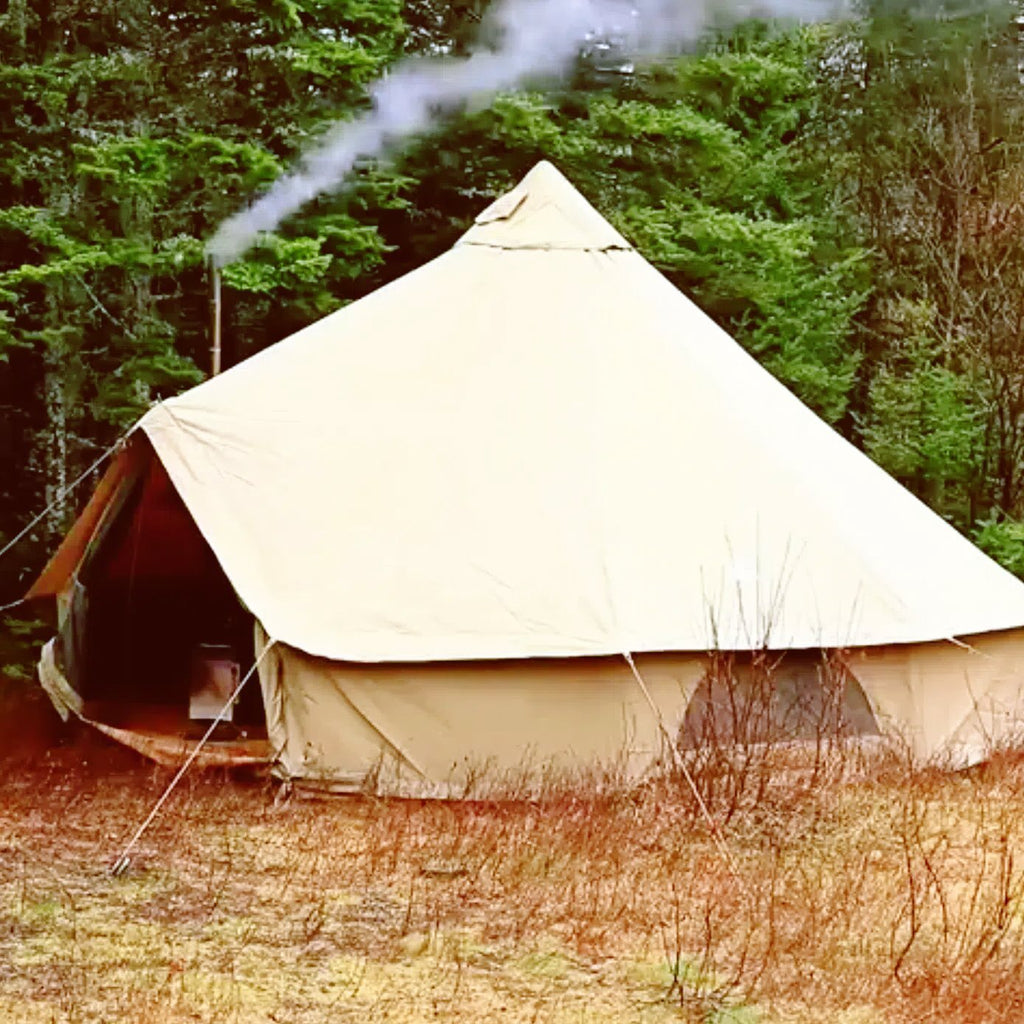 KingCamp Khan 4-Season Canvas Bell Tent with Stove bundle KT2011